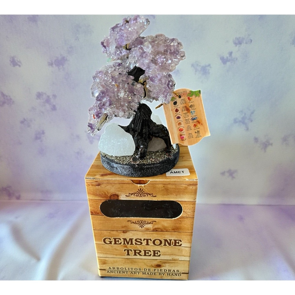 Gemstone Tree Amethyst Stones Ancient Art Made By Hand Little Stone Trees Rocks